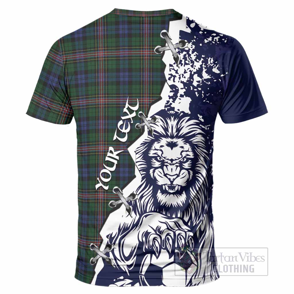 Allison Tartan Scottish T-Shirt Angry Lion With Soccer Ball Style