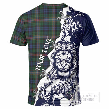 Allison Tartan Scottish T-Shirt Angry Lion With Soccer Ball Style