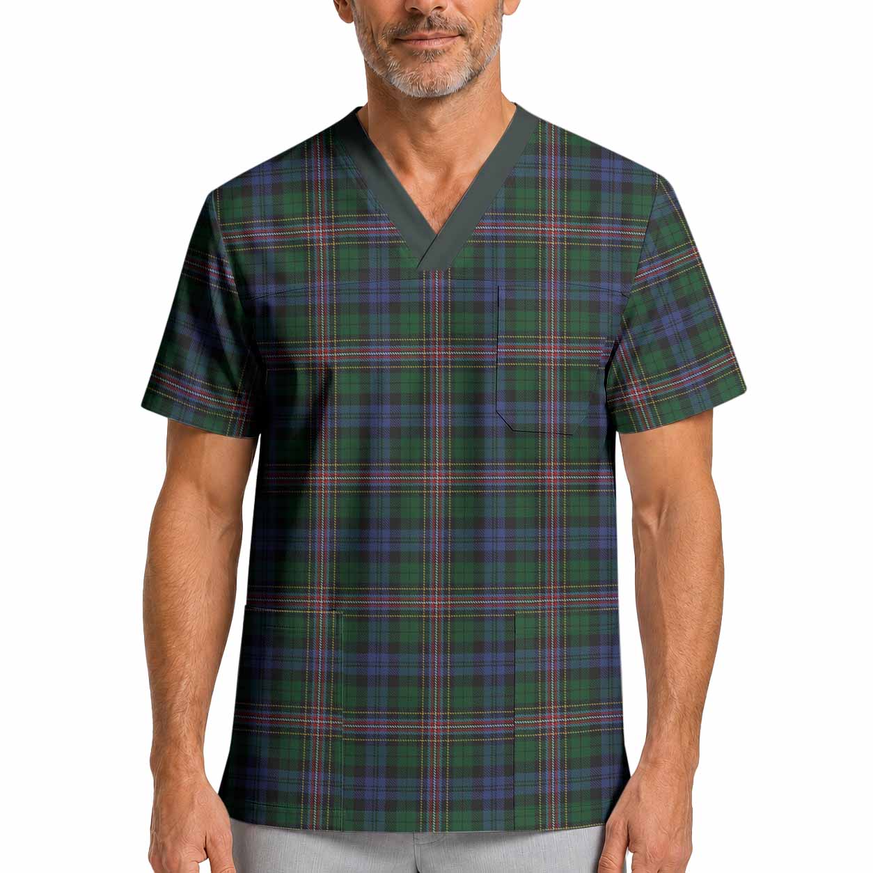 Allison Tartan Scrub Top XL - Tartan Vibes Clothing