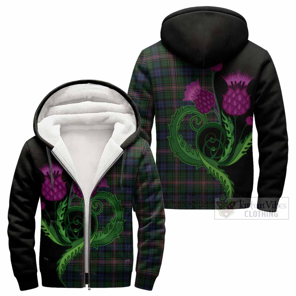 Allison Tartan Sherpa Hoodie Traditional Scottish Thistle