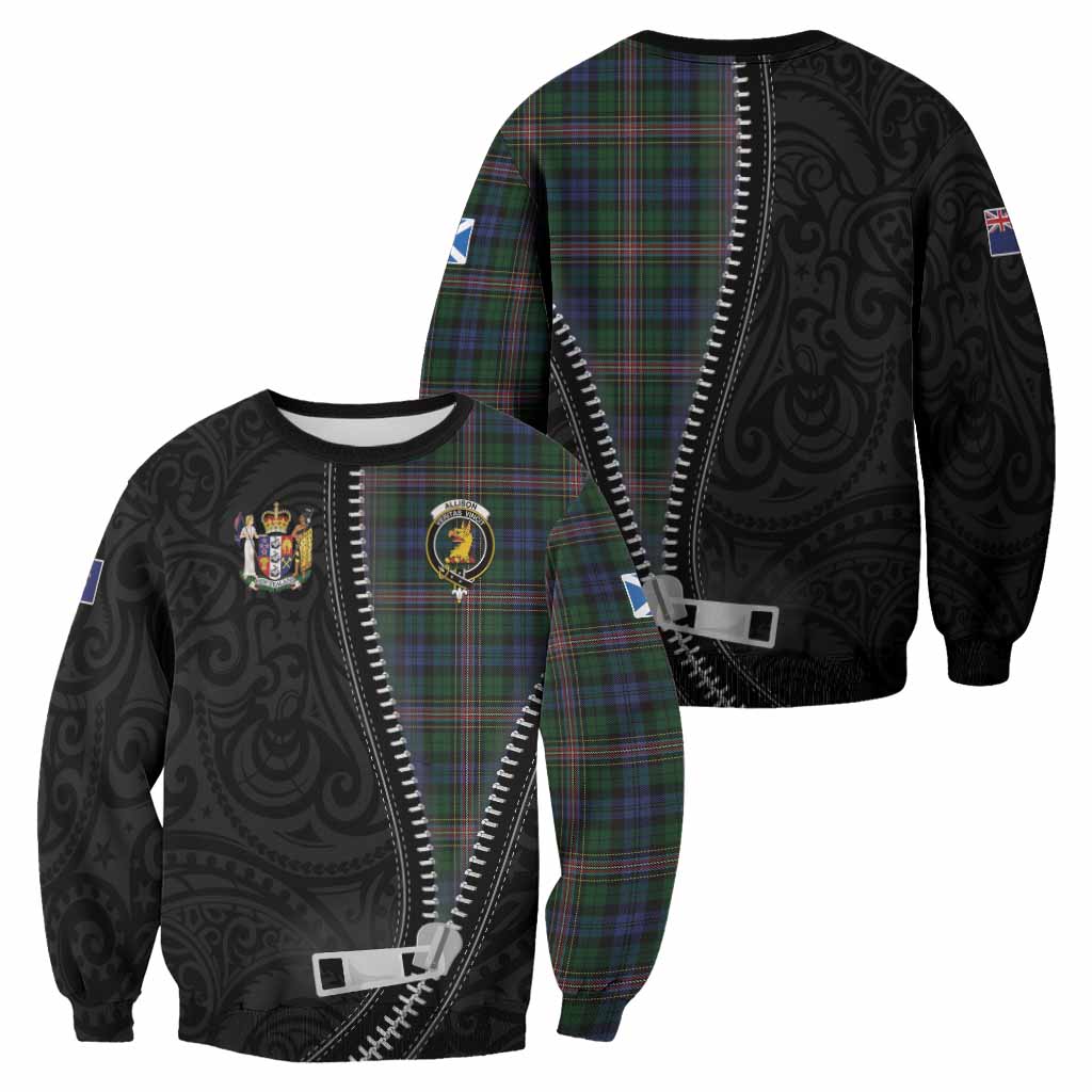 Allison Tartan Sweatshirt New Zealand Pattern Unique Zipper Stylized