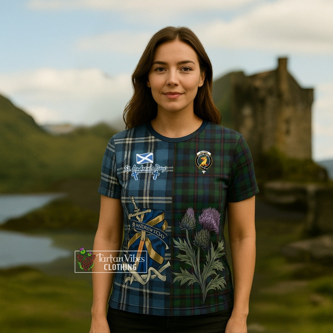 Allison Tartan T-Shirt Happy St. Andrew's Day Half Tartan Style