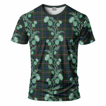 Allison Tartan T-Shirt Seamless Scottish Thistle Flowers