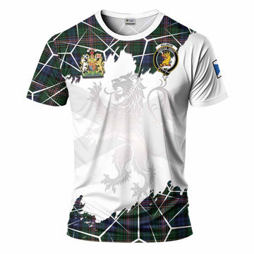 Allison Tartan T-Shirt with Family Crest and Lion Rampant Grunge Style