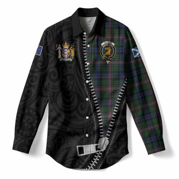 Allison Tartan Women Casual Shirt New Zealand Pattern Unique Zipper Stylized