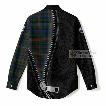 Allison Tartan Women Casual Shirt New Zealand Pattern Unique Zipper Stylized