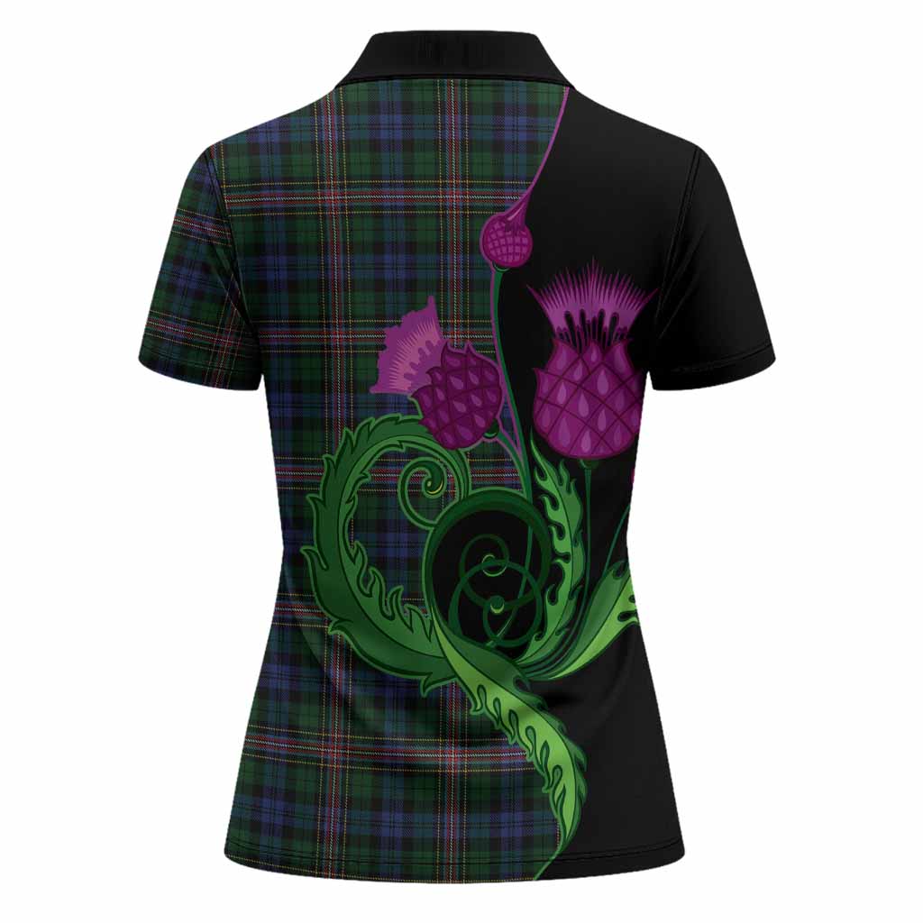 Allison Tartan Women Polo Shirt Traditional Scottish Thistle