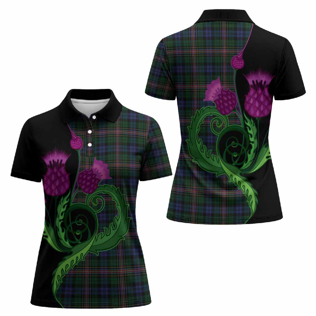 Allison Tartan Women Polo Shirt Traditional Scottish Thistle