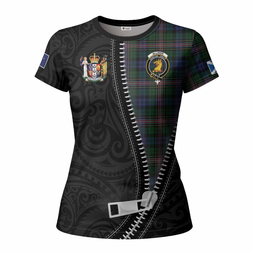 Allison Tartan Women T shirt New Zealand Pattern Unique Zipper Stylized