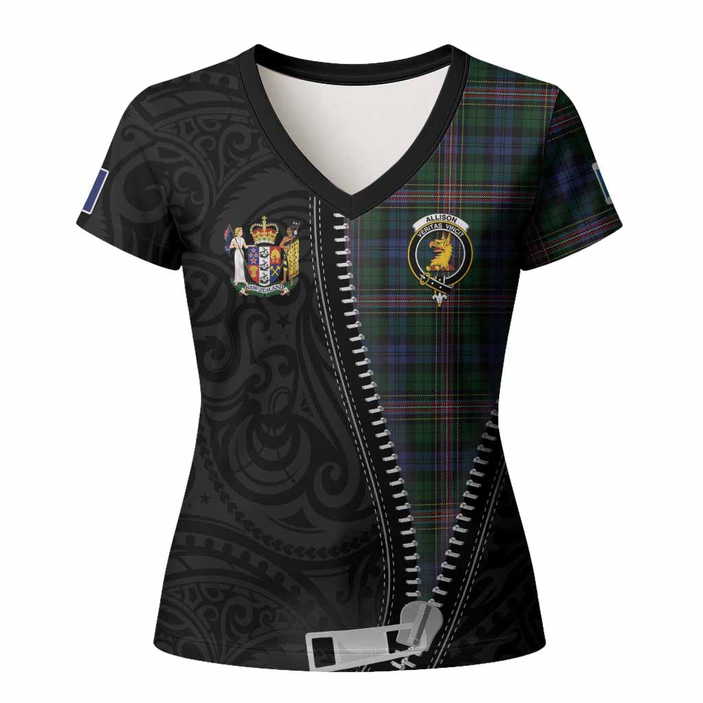 Allison Tartan Women T shirt New Zealand Pattern Unique Zipper Stylized