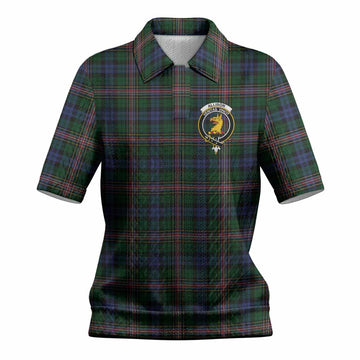 Allison Tartan Women’s Polo Sweater Top with Family Crest