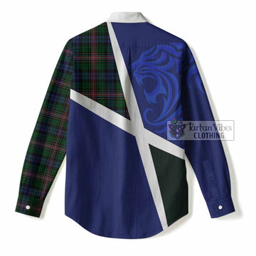 Allison The Scottish Football Crest Women Casual Shirt Lion-Tartan Army