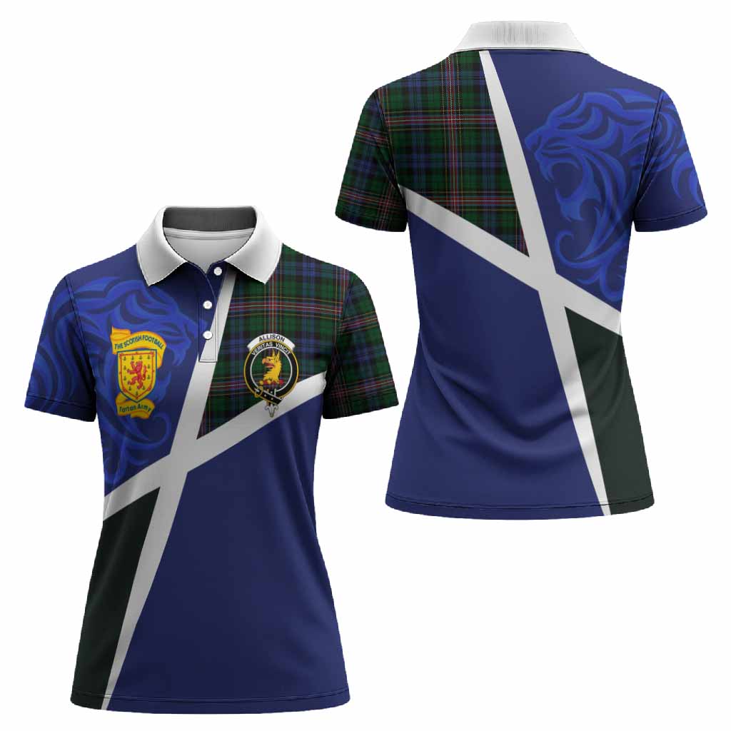 Allison The Scottish Football Crest Women Polo Shirt Lion-Tartan Army