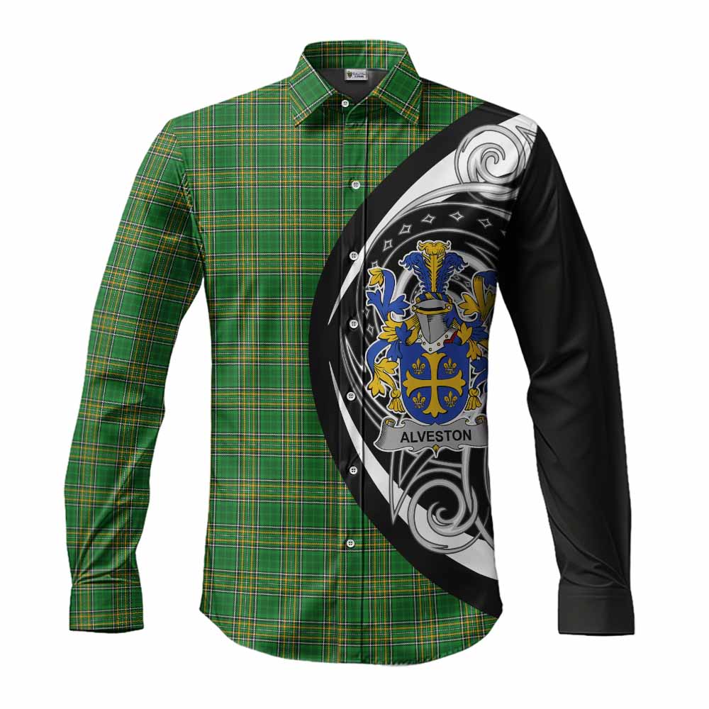 Tartan Vibes Clothing Alveston Irish Clan Long Sleeve Button Shirt Celtic Circle Style