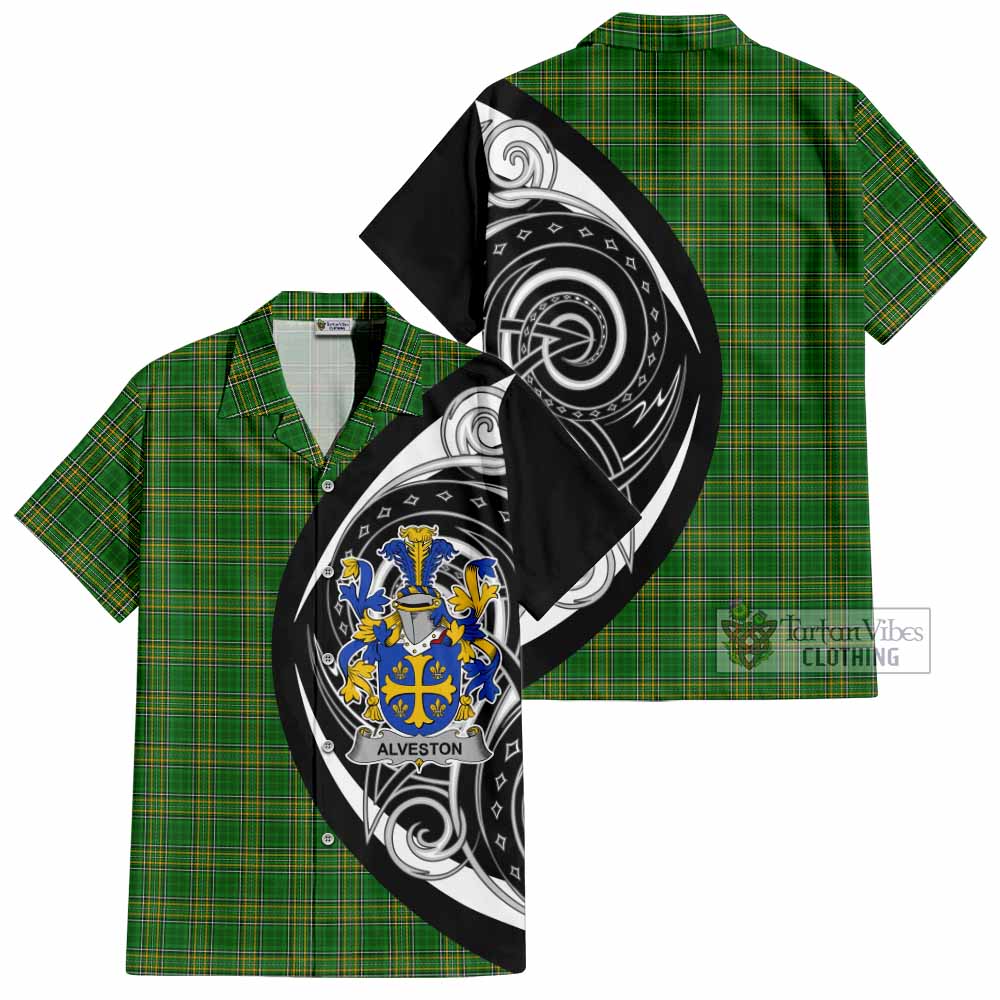 Tartan Vibes Clothing Alveston Irish Clan Short Sleeve Button Shirt Celtic Circle Style