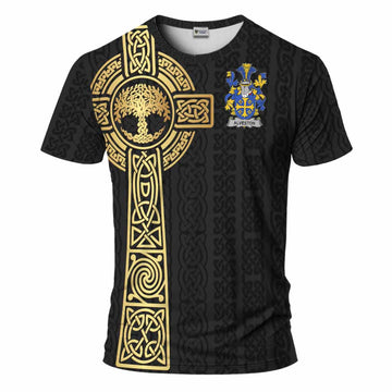 Alveston Irish Coat of Arms T-Shirt with Celtic Tree of Life Inspired