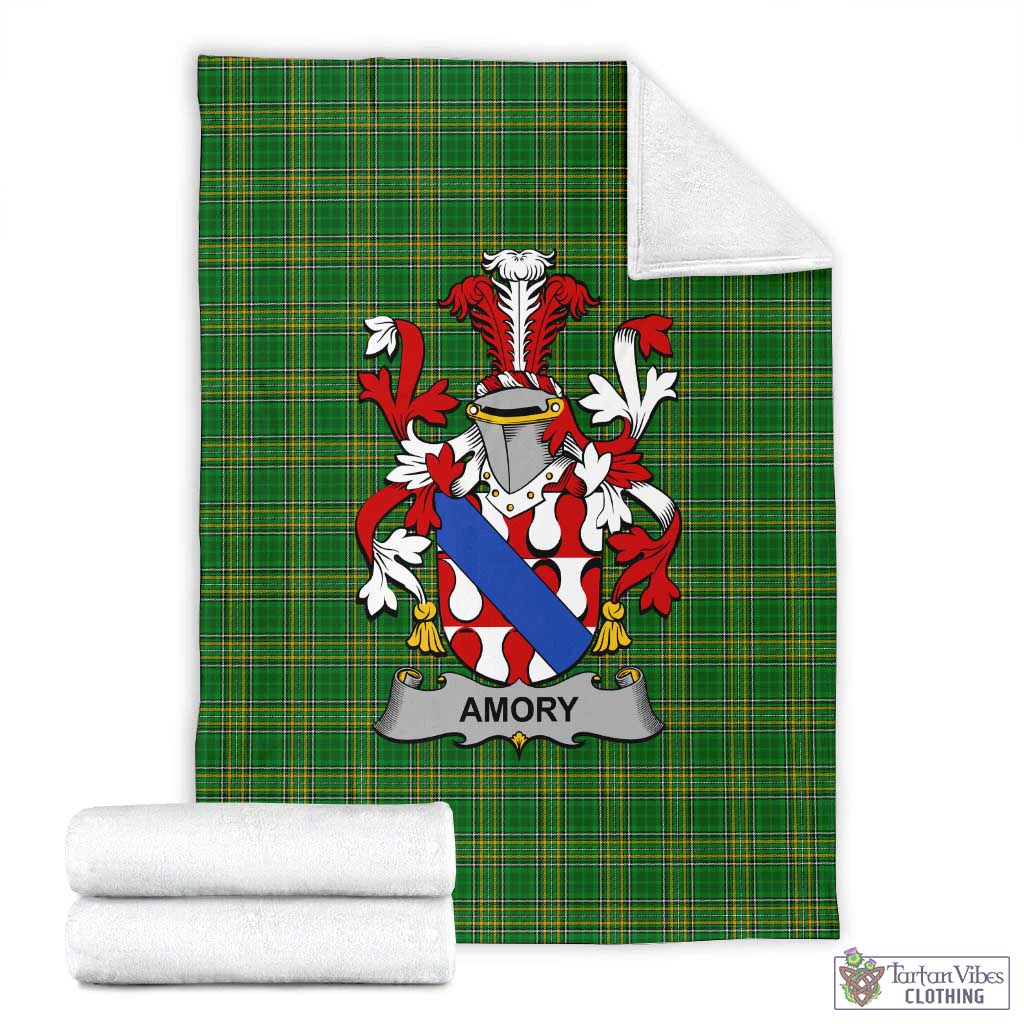 Amory Irish Clan Tartan Blanket with Coat of Arms X-Large 59 x 79 inches 150 x 200 cm - Tartan Vibes Clothing