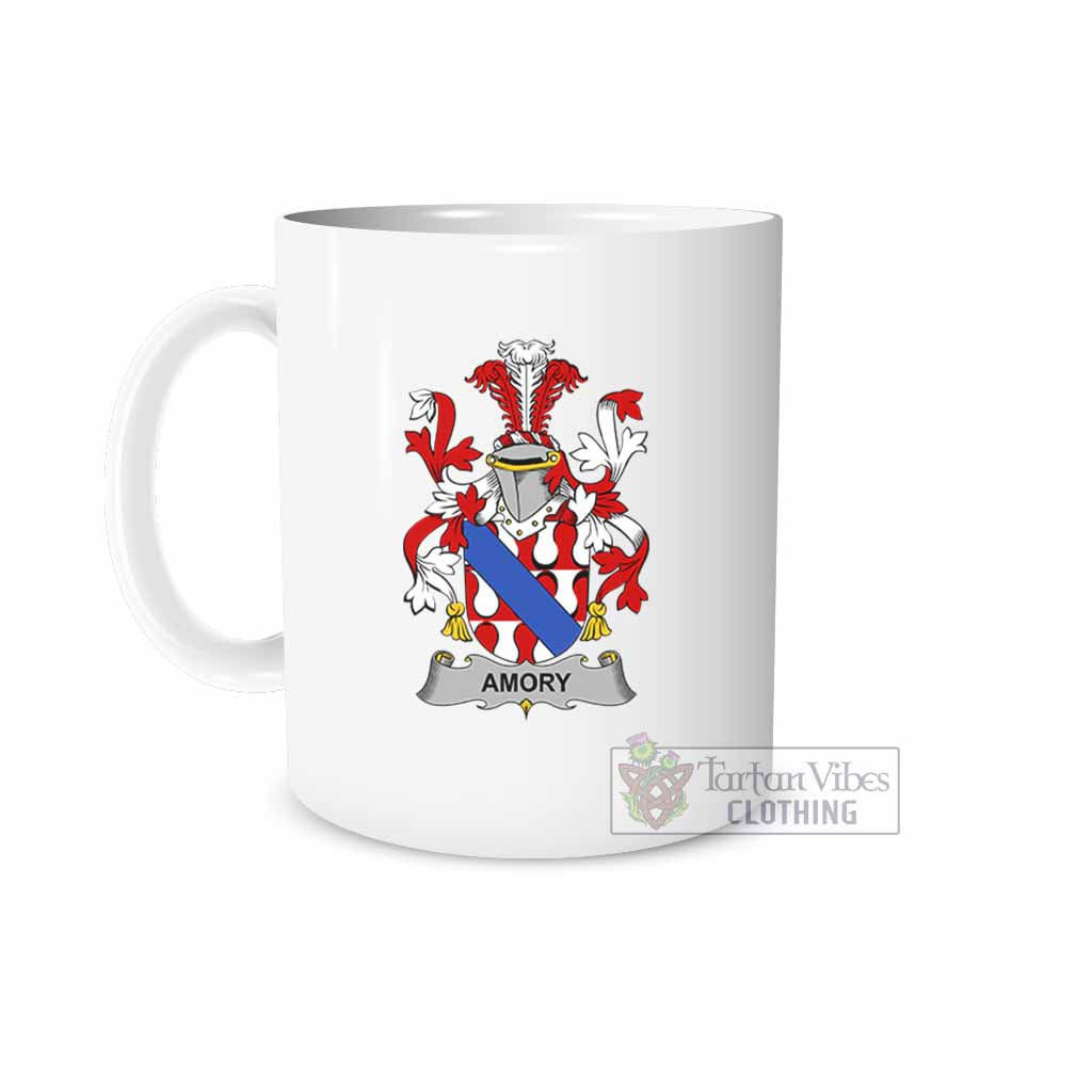 Amory Irish Clan Coat of Arms Ceramic Mug White - 2D-tartanvibesclothing