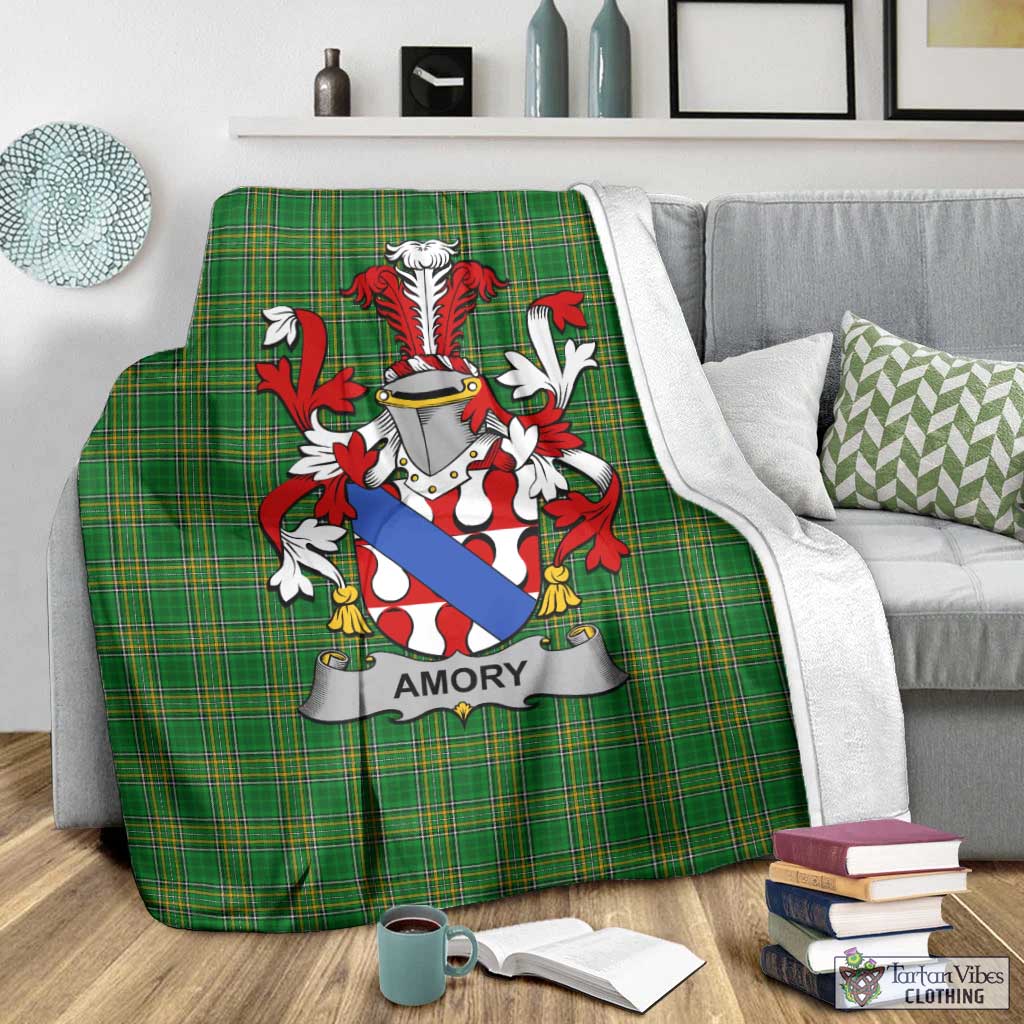 Amory Irish Clan Tartan Blanket with Coat of Arms - Tartan Vibes Clothing