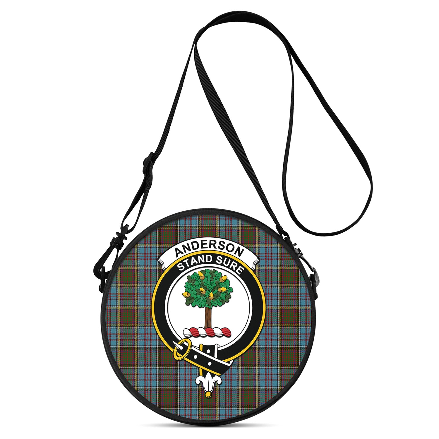 Anderson Tartan Round Satchel Bags with Family Crest One Size 9*9*2.7 inch - Tartan Vibes Clothing