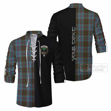 Tartan Vibes Clothing Anderson Tartan Ghillie Kilt Shirt with Family Crest and Half Of Me Style