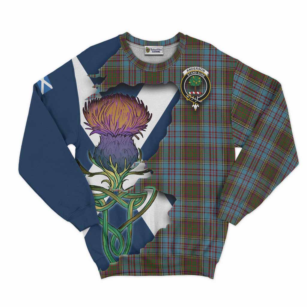 Tartan Vibes Clothing Anderson Tartan Family Crest Sweatshirt Scottish Thistle Celtic Inspired