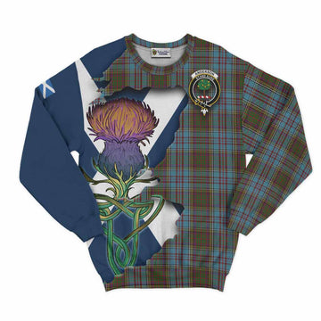 Tartan Vibes Clothing Anderson Tartan Family Crest Sweatshirt Scottish Thistle Celtic Inspired
