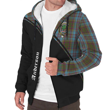 Anderson Tartan Sherpa Hoodie with Family Crest Curve Style