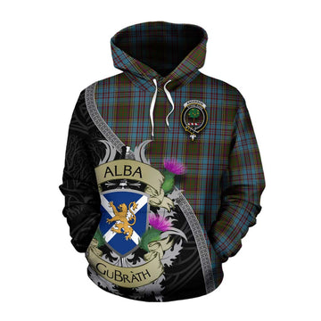 Tartan Vibes Clothing Anderson Tartan Family Crest Cotton Hoodie Lion Rampant Royal Thistle Shield Celtic Inspired