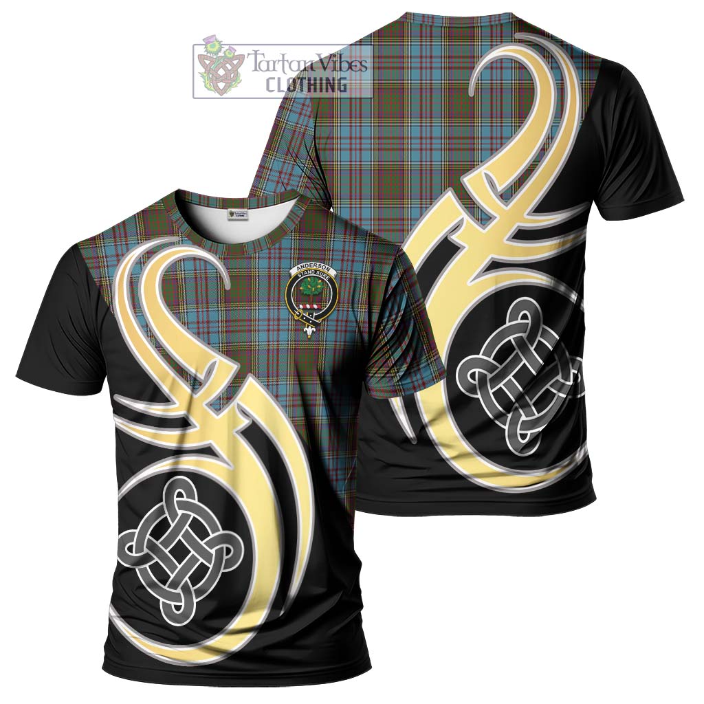 Tartan Vibes Clothing Anderson Tartan T-Shirt with Family Crest and Celtic Symbol Style