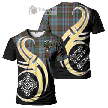 Tartan Vibes Clothing Anderson Tartan T-Shirt with Family Crest and Celtic Symbol Style