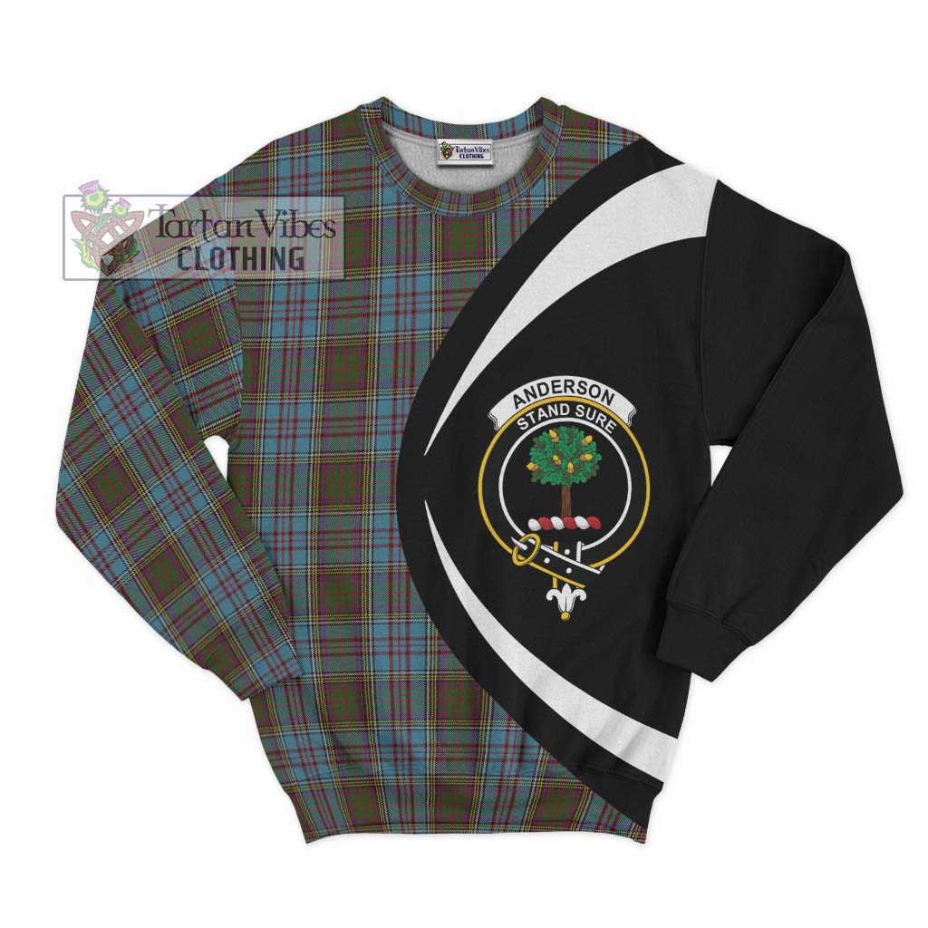 Anderson Tartan Sweatshirt with Family Crest Circle Style Unisex - Tartan Vibes Clothing