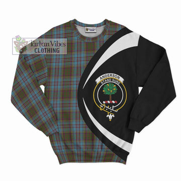 Anderson Tartan Sweatshirt with Family Crest Circle Style Unisex - Tartan Vibes Clothing