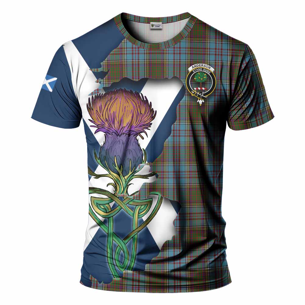 Tartan Vibes Clothing Anderson Tartan Family Crest T-Shirt Scottish Thistle Celtic Inspired