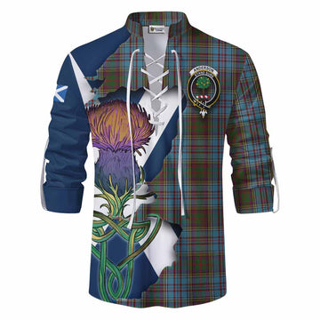 Anderson Tartan Family Crest Ghillie Kilt Shirt Scottish Thistle Celtic Inspired