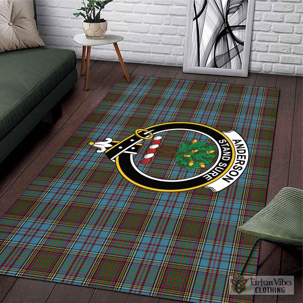 Tartan Vibes Clothing Anderson Tartan Area Rug with Family Crest