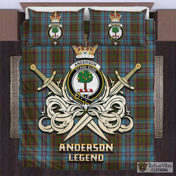 Anderson Tartan Bedding Set with Clan Crest and the Golden Sword of Courageous Legacy