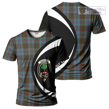 Tartan Vibes Clothing Anderson Tartan T-Shirt with Family Crest Circle Style
