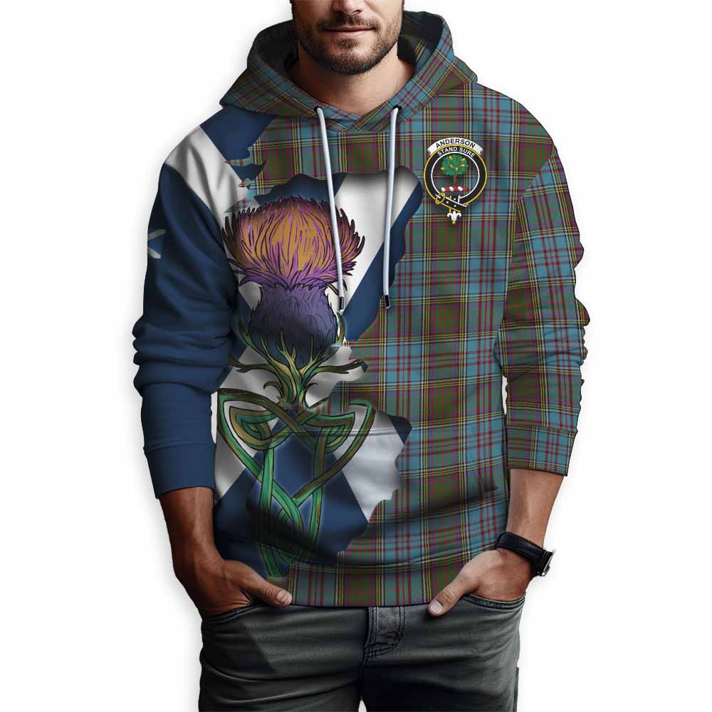 Tartan Vibes Clothing Anderson Tartan Family Crest Hoodie Scottish Thistle Celtic Inspired