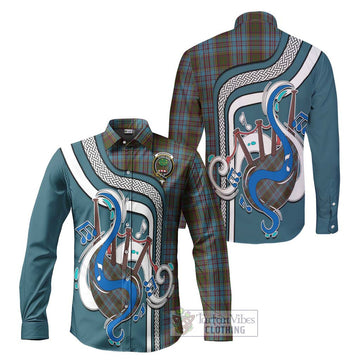 Anderson Tartan Long Sleeve Button Shirt with Epic Bagpipe Style