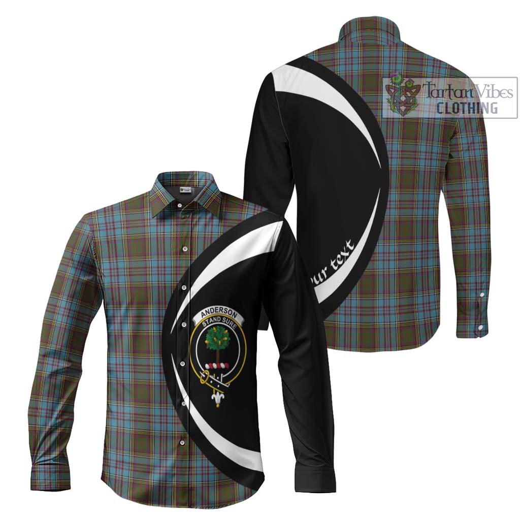 Anderson Tartan Long Sleeve Button Up with Family Crest Circle Style Men's Shirt S - Tartan Vibes Clothing