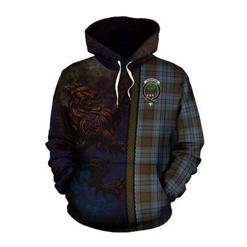 Anderson Tartan Family Crest Cotton Hoodie Alba Gu Brath Be Brave Lion Ancient Style