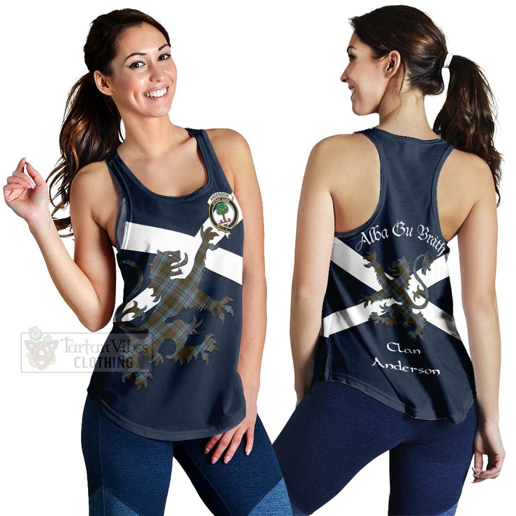 Tartan Vibes Clothing Anderson Tartan Lion Rampant Women's Racerback Tanks – Proudly Display Your Heritage with Alba Gu Brath and Clan Name