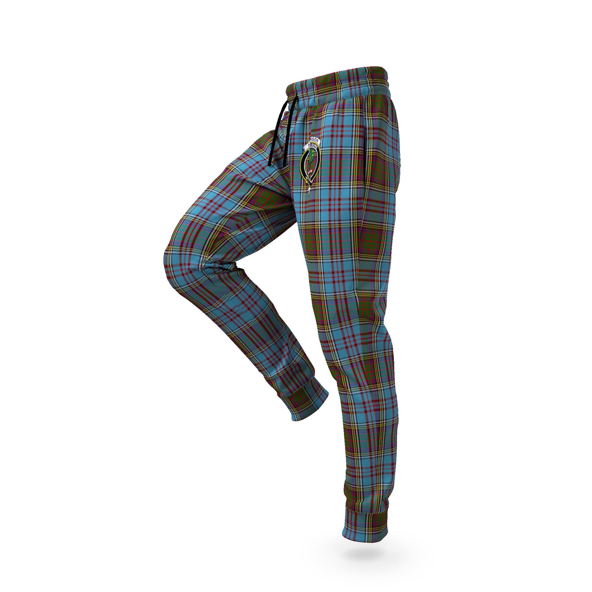 Anderson Tartan Joggers Pants with Family Crest S - Tartan Vibes Clothing