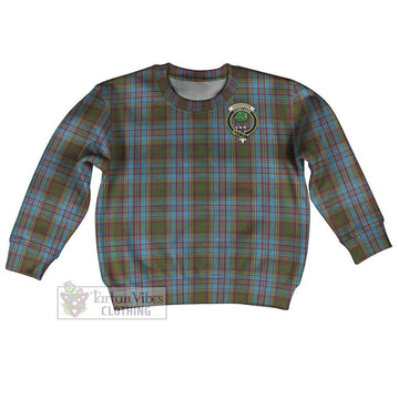 Tartan Vibes Clothing Anderson Tartan Kid Ugly Sweater with Family Crest