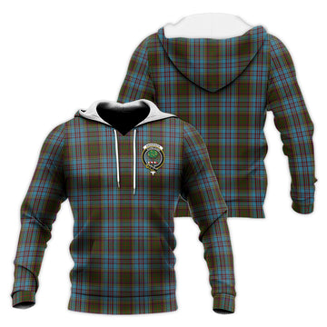 Anderson Tartan Knitted Hoodie with Family Crest