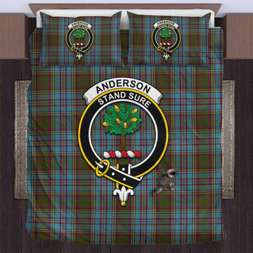 Anderson Tartan Bedding Set with Family Crest