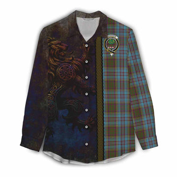 Anderson Tartan Family Crest Women's Casual Shirt Alba Gu Brath Be Brave Lion Ancient Style
