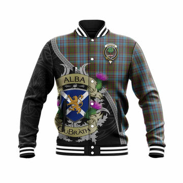 Anderson Tartan Family Crest Baseball Jacket Lion Rampant Royal Thistle Shield Celtic Inspired
