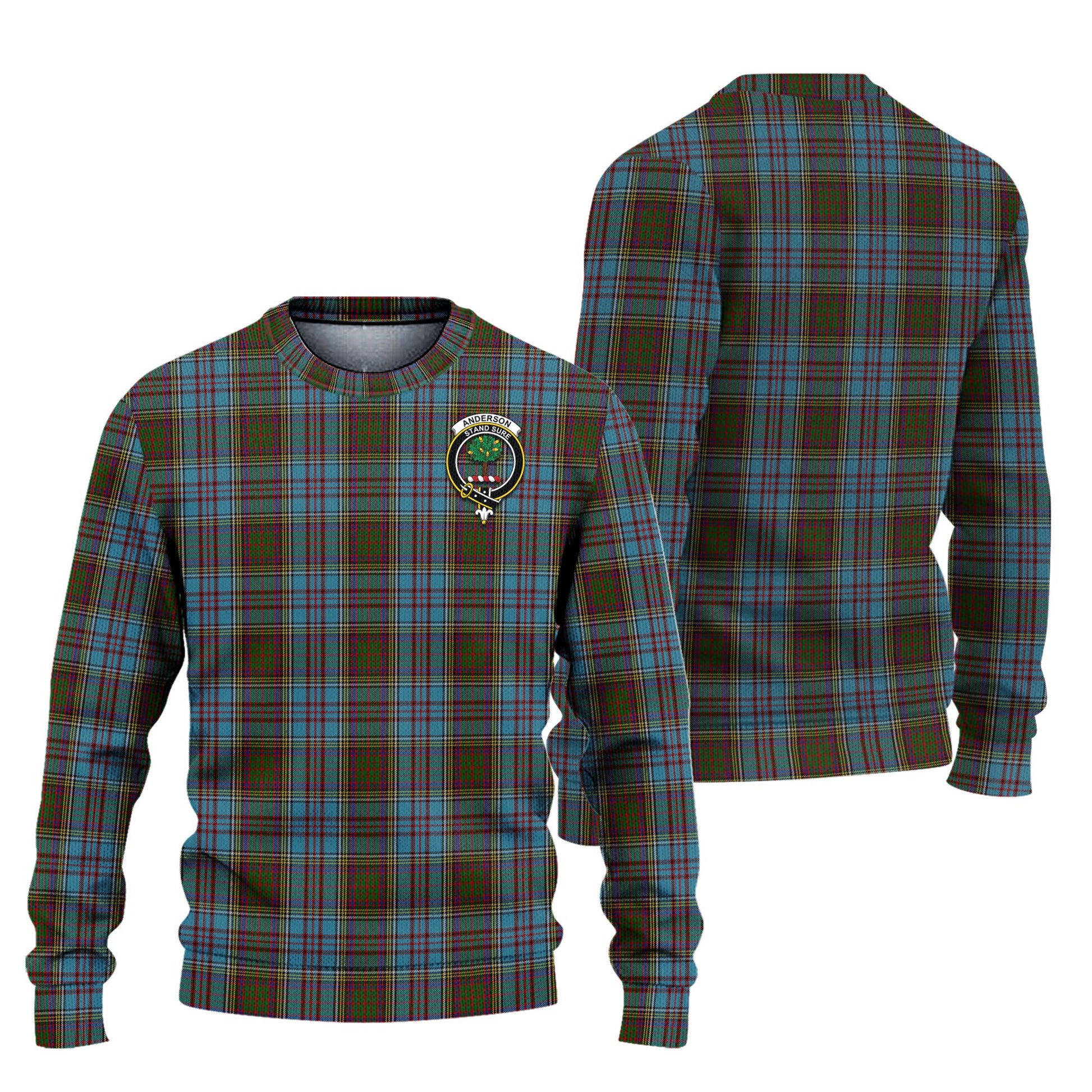Anderson Tartan Knitted Sweater with Family Crest Unisex - Tartanvibesclothing